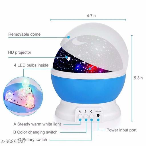 Star Lights Master For Decoration Rotating 360 Degree Moon Night Light Lamp Projector with Multi Colors and USB Cable, Lamp for Kids Room, Night Bulb, Cople Bedroom, Diwali décor, Home decor (Multi Color)