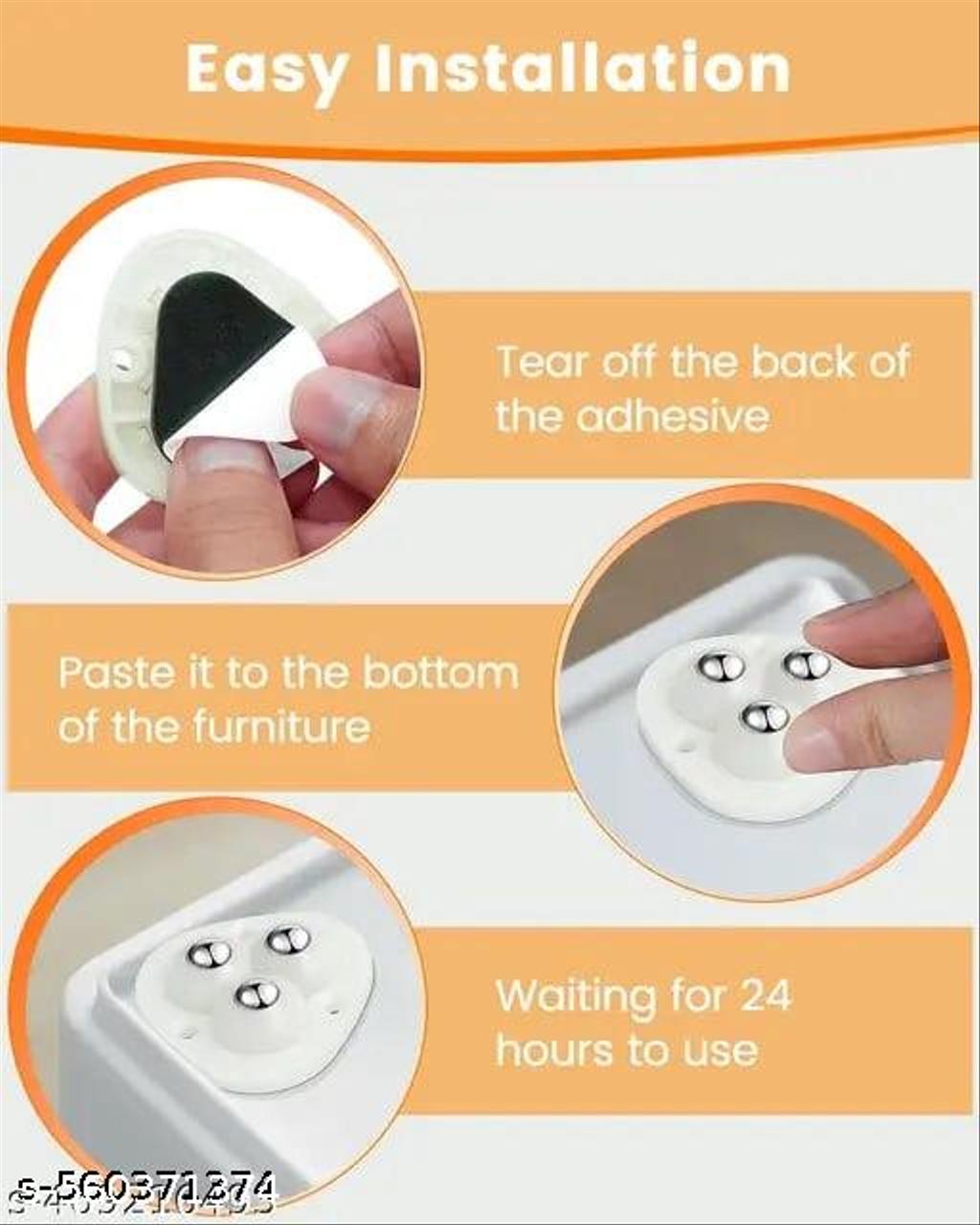 Self Adhesive Mini Swivel Casters Wheels,Triangle Caster W heel, Universal Wheels at The Bottom of The Storage Bo x, Swivel Caster Wheels 360 Degree Rotation Pulley for Furniture Various Storage Boxes (8 PCS)