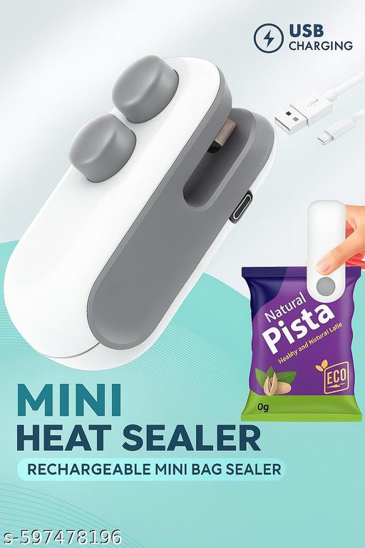 Mini Portable Sealing Machine | Handy Snack Packet Sealer | Battery Operated Heat Sealer for Kitchen, Snacks & Food Storage