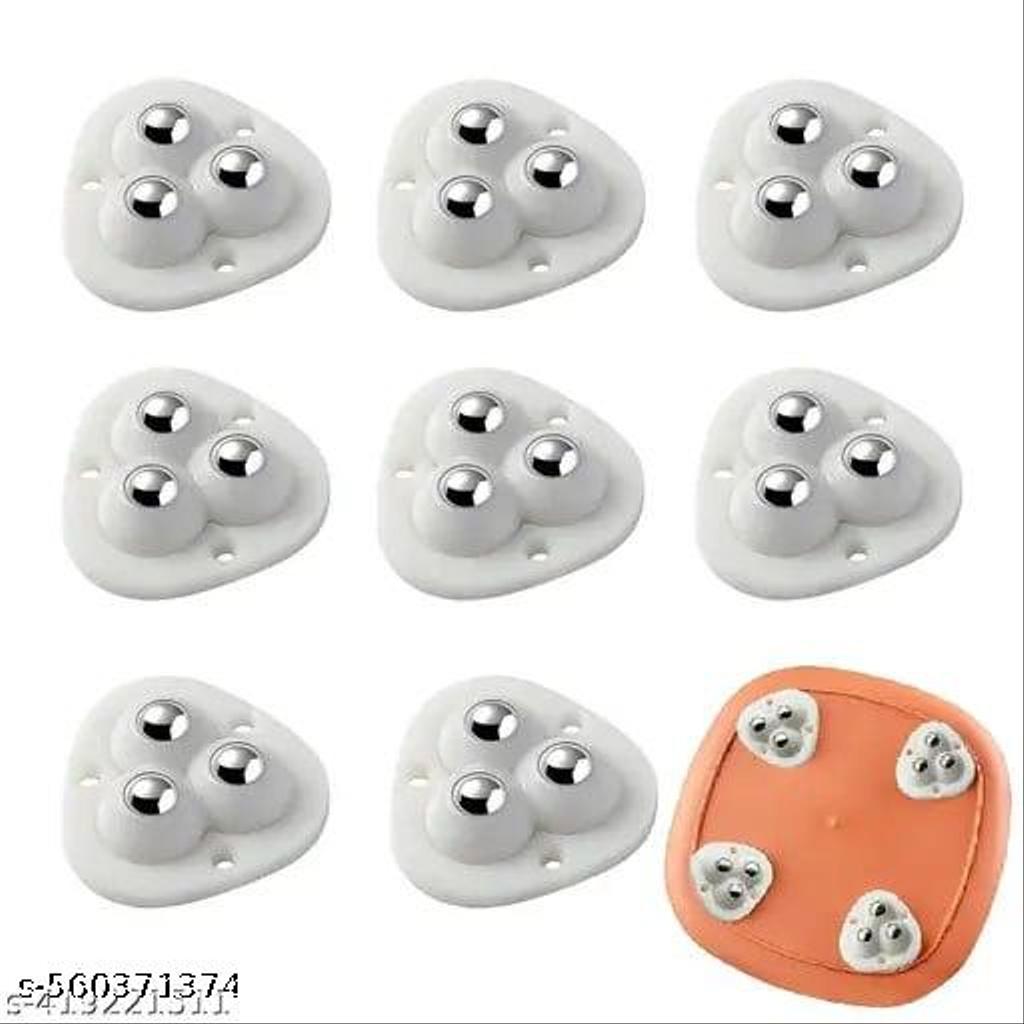 Self Adhesive Mini Swivel Casters Wheels,Triangle Caster W heel, Universal Wheels at The Bottom of The Storage Bo x, Swivel Caster Wheels 360 Degree Rotation Pulley for Furniture Various Storage Boxes (8 PCS)