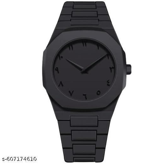 Arabic Stylish Analog WristWatch Black Matte