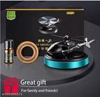 Solar Powered Car Perfume Diffuser/Dispenser | Helicopter Design, Auto Rotation Fan | For Car Dashboard