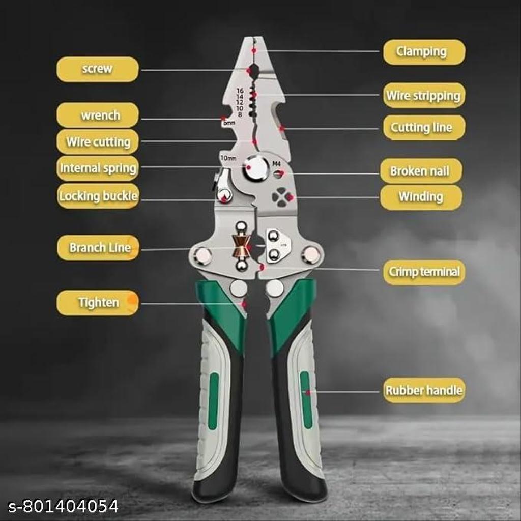 Multifunction Stainless Steel Wire Stripper/Wire Crimping Tool, Wire Cutter, Wire Crimper, Cable Stripper, Wiring Tools