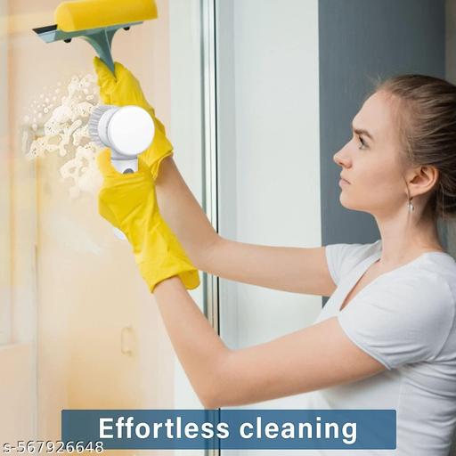 D.Y. Sales 5 in 1 Electric Magic Cleaning Brush | Rechargeable Spin Scrubber with 5 Replaceable Heads for Bathroom, Kitchen, Floor & Multi-Surface Cleaning