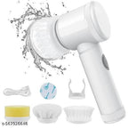 D.Y. Sales 5 in 1 Electric Magic Cleaning Brush | Rechargeable Spin Scrubber with 5 Replaceable Heads for Bathroom, Kitchen, Floor & Multi-Surface Cleaning