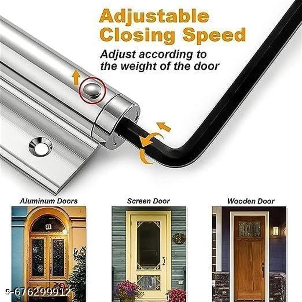 Spinfluencs Heavy-Duty Spring Door Closer | Automatic Self-Closing Door Kit | Adjustable Speed, Easy Install, for Residential & Light Commercial Use | Door Closer for Home & Office