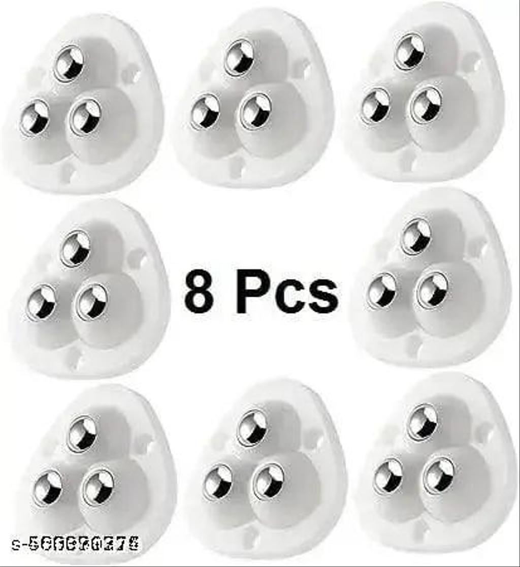 Self Adhesive Mini Swivel Casters Wheels,Triangle Caster W heel, Universal Wheels at The Bottom of The Storage Bo x, Swivel Caster Wheels 360 Degree Rotation Pulley for Furniture Various Storage Boxes (8 PCS)