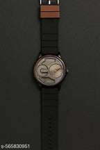 Men's Analog Quartz Wrist Watch | Black Dial Sporty Look | Trendy Silicone Strap Watch for Men | Dual Subdial Design