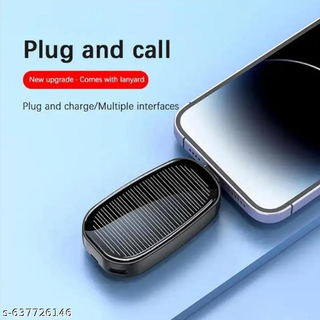 Harisha 1500mAh Large Capacity Battery Small Solar Charger Solar Power Bank Keychain Charger For Mobile Phones With Carabiner Emergency Power Supply (Type C Pin)