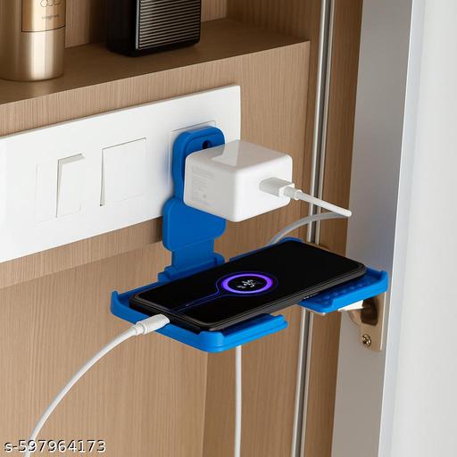 Multipurpose Plastic 3 Pin Plug Holder and Stand – Durable Wall Mount Socket Organizer for Home & Office